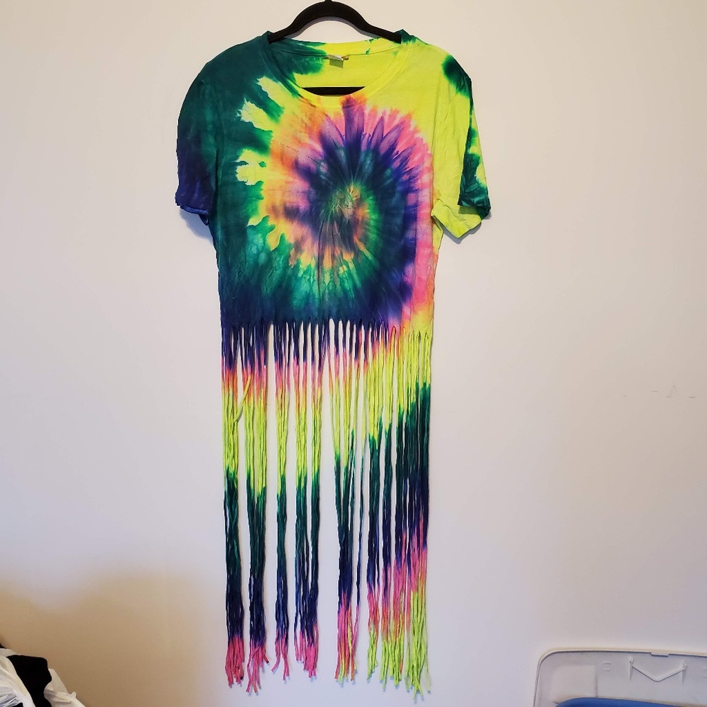 2/$30 rave hippie tye dye tee shirt rainbow